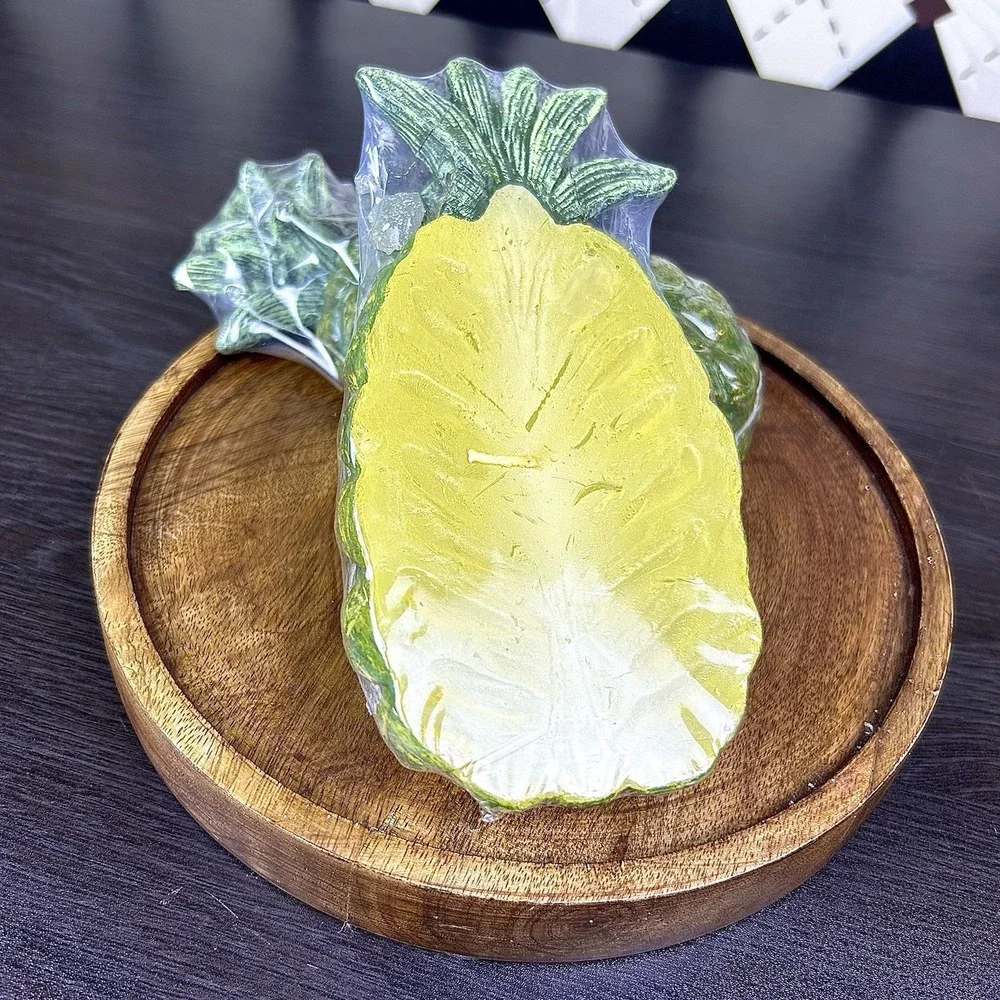 Pineapple‎ Candles Tropical Decor Pair, 7 Inch Realistic Candles